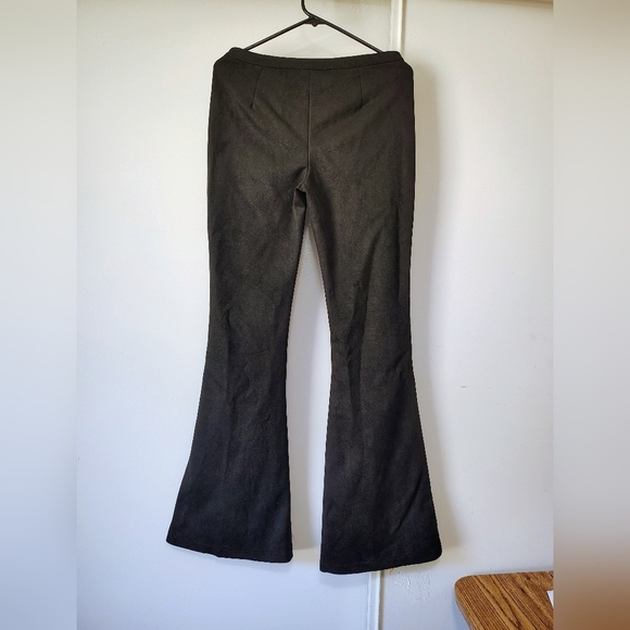 Pretty little Thing faux suede flared lace up pullover Pants black 4 Oversized. - Picture 14 of 17